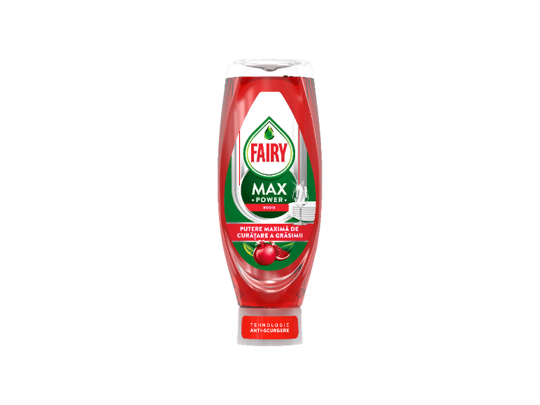 Fairy Max Power Nar tečnost za pranje sudova za maksimalnu moć uklanjanja masnoće.