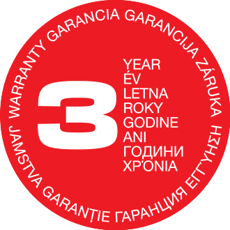 3 godine garancije, tekst na više jezika.