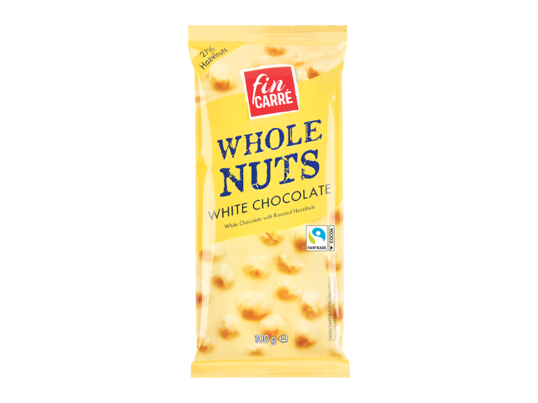 Bela čokolada sa celim pečenim lešnicima, 100g