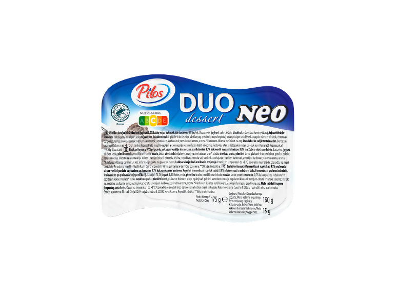 Duo Neo jogurt sa ukusom vanile i pavlake, sa kakao i puter keksom.