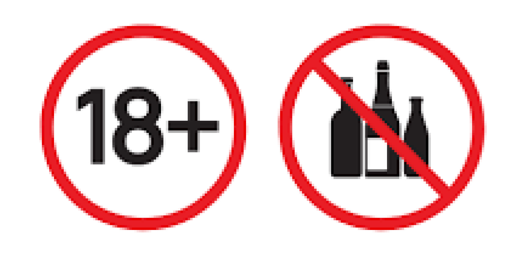 Znak za zabranu alkohola i ograničenje od 18 godina
