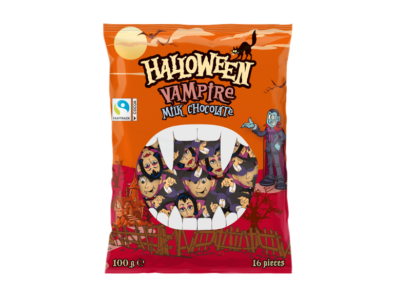 Halloween vampir mlečna čokolada kesa, 100g, 16 komada.
