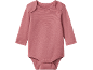 Roze bebi bodi dugih rukava sa okruglim izrezom.