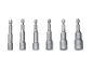 Set od šest srebrnih šestougaonih nasadnih ključeva, od 6mm do 13mm, za bušilice.