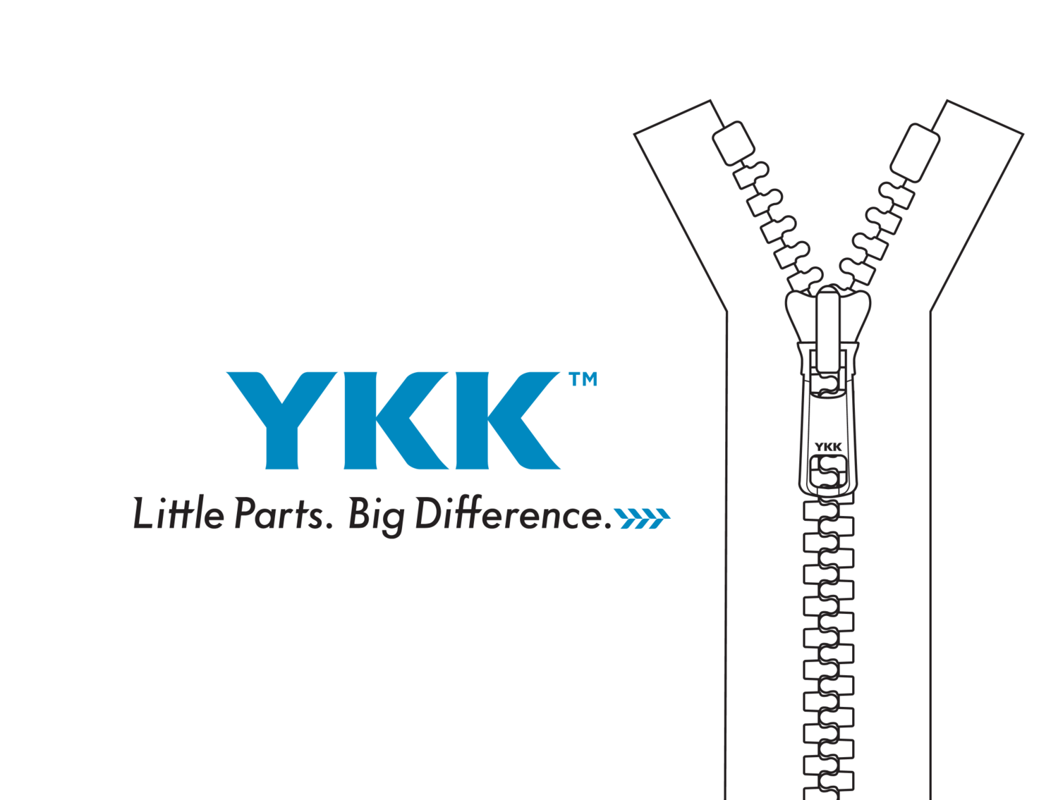 Лого са текстом „Little Parts. Big Difference.“ и илустрацијом рајсфершлуса.