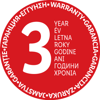 Pečat 3-godišnje garancije na više jezika.