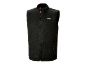 Crni prsluk od flisa sa rajsferšlusom, visokom kragnom i narandžastim detaljima.