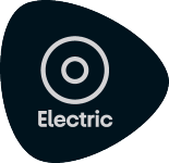 Печат са текстом „Electric“ и кружним симболом.