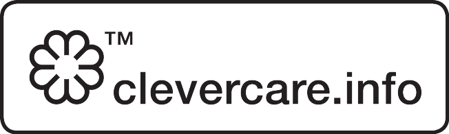 Лого са цветним мотивом и текстом „clevercare.info“ са симболом TM.