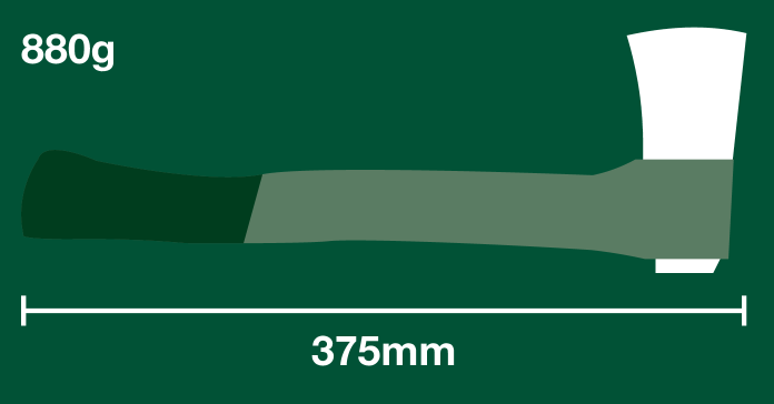 Sekira: 880g, 375mm dužine.
