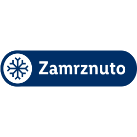 Плави печат са пахуљицом и речју „Zamrznuto“.