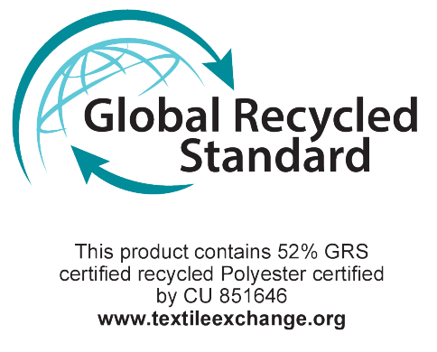 Global Recycled Standard: 52% GRS sertifikovanog recikliranog poliestera, sertifikovano od CU 851646.