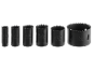 Set bimetalnih HSS Co8% krunskih testera različitih veličina, od 19mm do 68mm.
