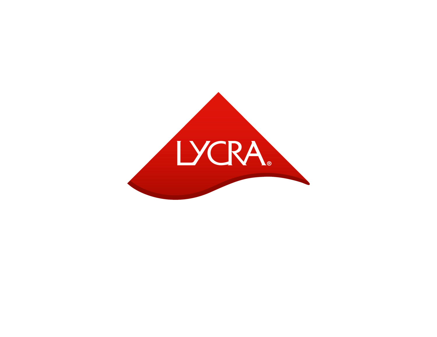 Црвени троугласти лого са белим текстом LYCRA® и веб адресом WWW.LYCRA.COM.