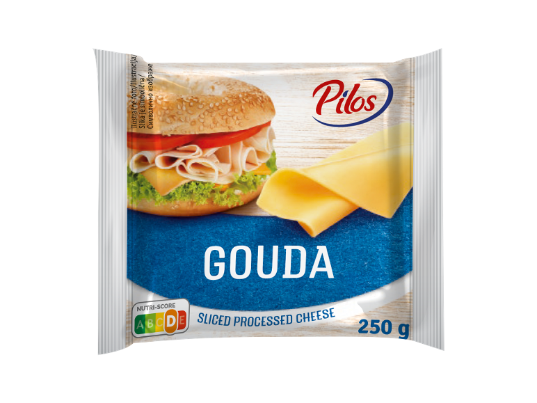 Pakovanje Gouda topljenog sira u listićima sa sendvičem i kriškama sira, 250g.
