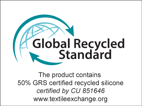 Pečat Global Recycled Standard: Proizvod sadrži 50% GRS sertifikovanog recikliranog silikona.