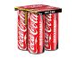 Pakovanje od četiri crvene limenke gaziranog pića bez šećera, 4x330ml.