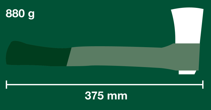 Sekira težine 880 g i dužine 375 mm.