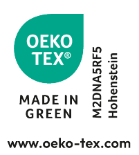 OEKO-TEX MADE IN GREEN sertifikat: M2DNA5RF5 Hohenstein, www.oeko-tex.com