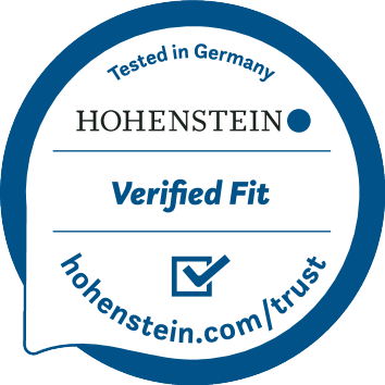 Печат: Tested in Germany, Verified Fit, hohenstein.com/trust.