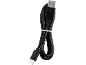 Crni USB-A na USB-C kabl sa belom vezicom.