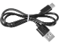 Crni USB kabl sa Type-C i USB-A konektorima, vezan belom vezicom.