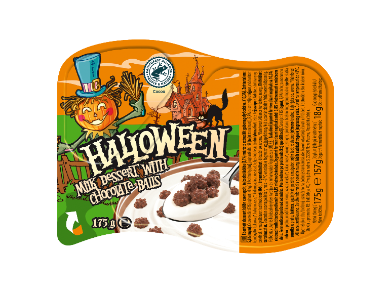 Halloween mlečni desert sa čokoladnim kuglicama, 175g