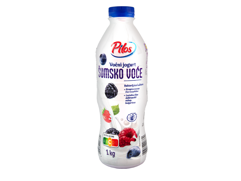 Pilos šumsko voće jogurt 1kg sa Nutri-Score B.