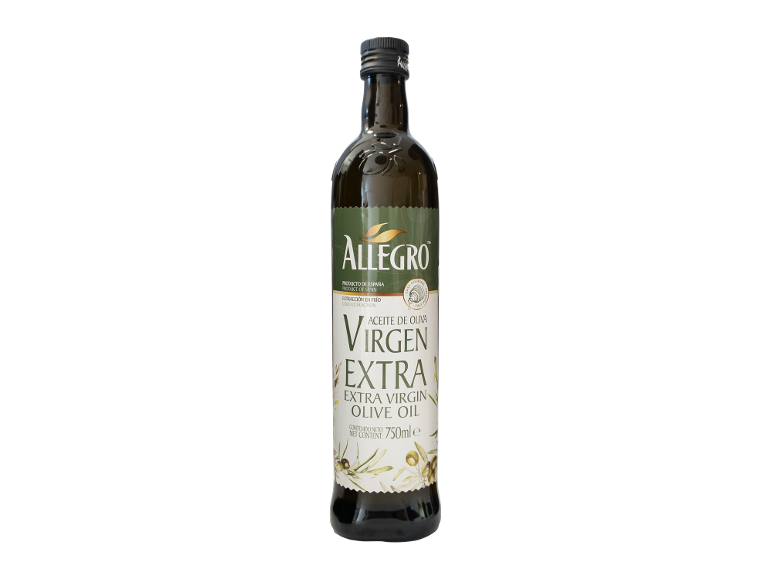 Boca ekstra devičanskog maslinovog ulja, 750 ml, sa zeleno-belom etiketom sa maslinovim grančicama.