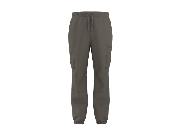 Sive sportske kargo pantalone sa učkurom u struku i bočnim džepovima.