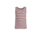 Roze-bela prugasta majica bez rukava za decu.