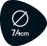 Prečnik 7,4 cm.