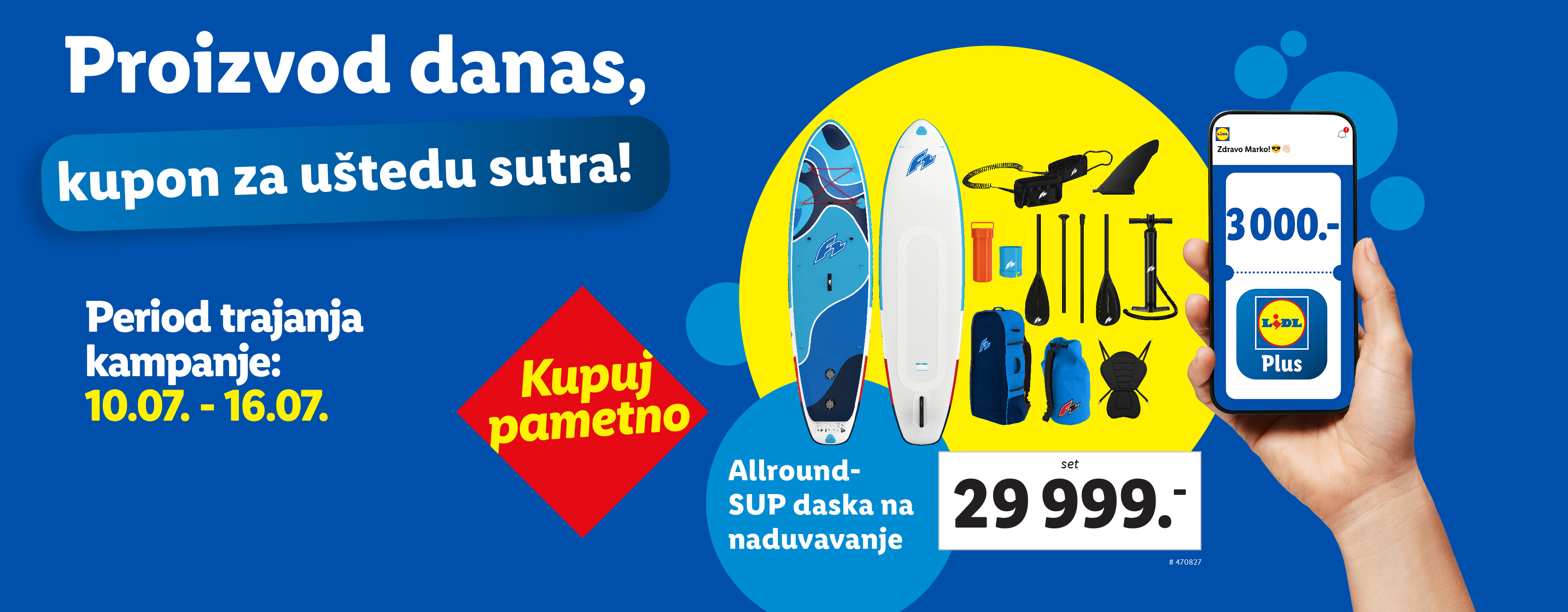 Lidl Plus ponuda: Allround SUP daska na naduvavanje sa popustom.