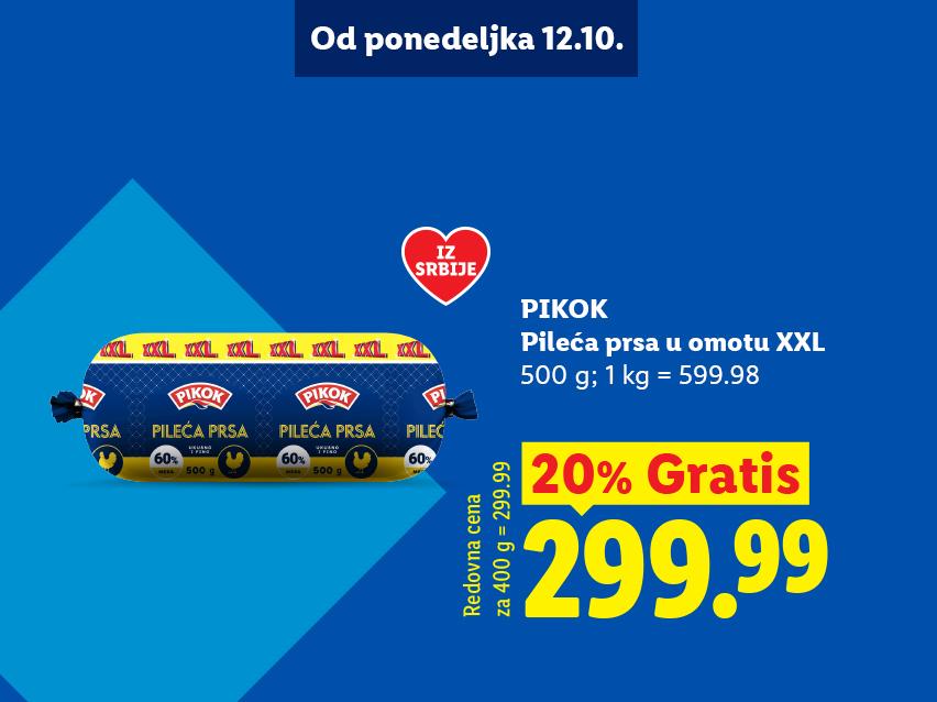Pileća prsa u omotu XXL od 500 g na akciji od ponedeljka 12.10.