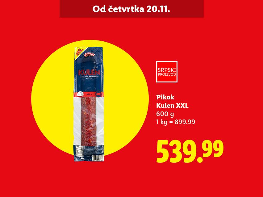 Pikok Kulen XXL, 600g, po ceni od 539.99 dinara, dostupan od četvrtka 20.11.