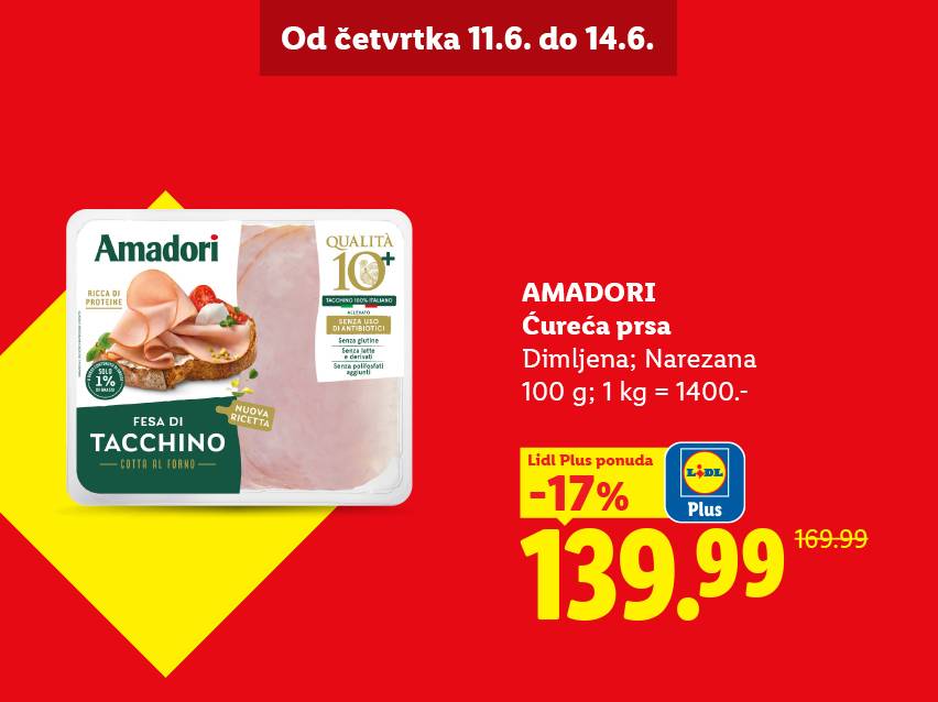 Pakovanje dimljenih, narezanih ćurećih prsa sa cenom i popustom.