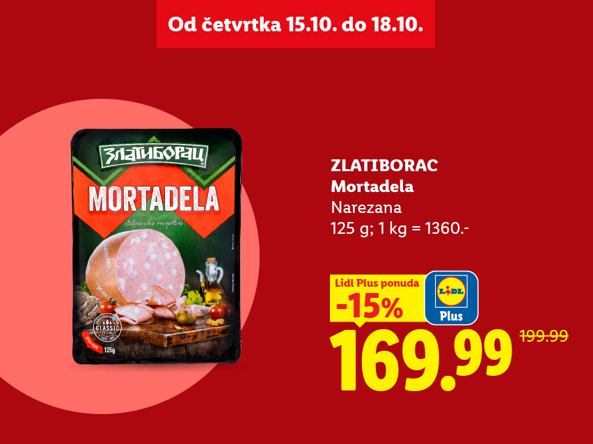 Narezana mortadela na akcijskom popustu od petnaest odsto.