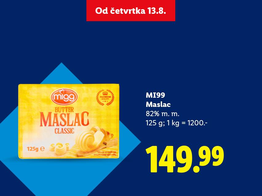 Pakovanje putera od 125g sa cenom od 149.99, dostupno od četvrtka 13.8.