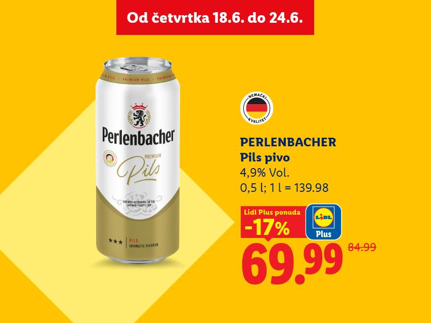 Reklama za pivo u konzervi sa popustom od 17% i cenom od 69.99.