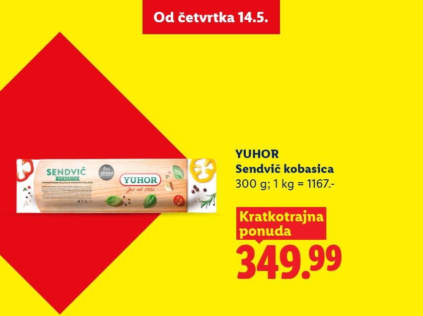 Ponuda sendvič kobasice od četvrtka 14.5. po ceni od 349.99.