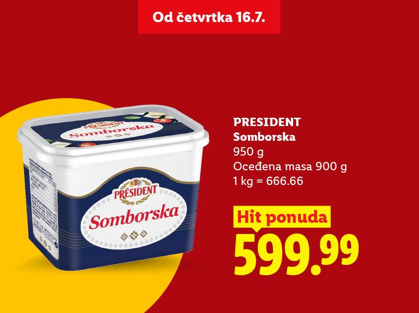 Ponuda za sirni namaz od četvrtka 16.7. za 599.99.