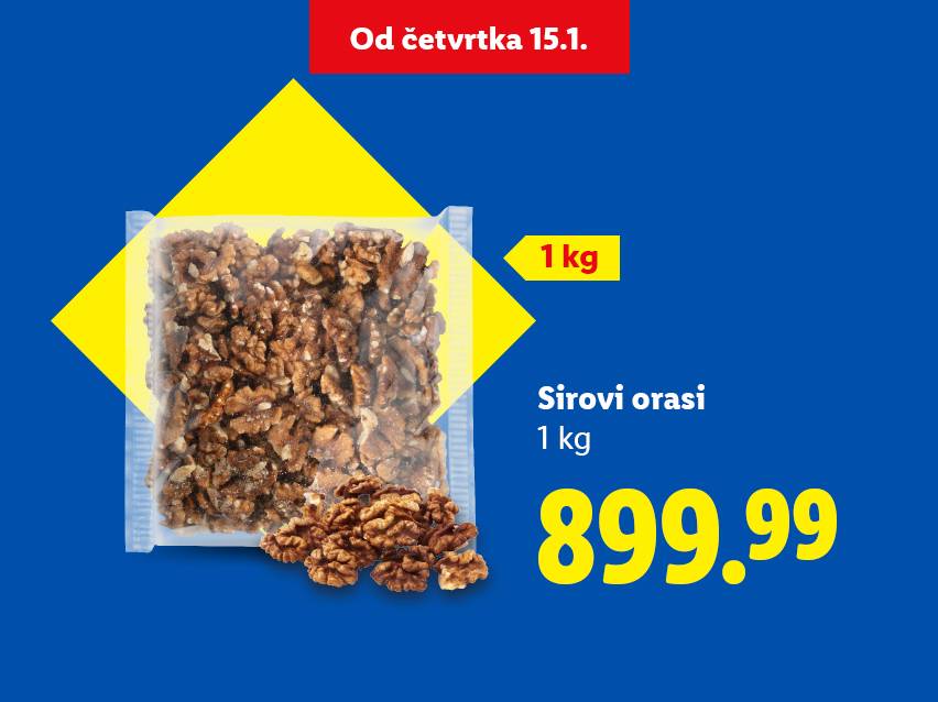 Lidl ponuda: Sirovi orasi 1 kg za 899.99, od četvrtka 15.1.