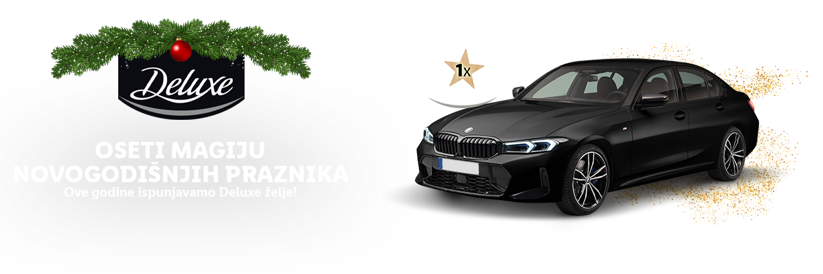 BMW automobil i Deluxe proizvodi u novogodišnjem dizajnu.