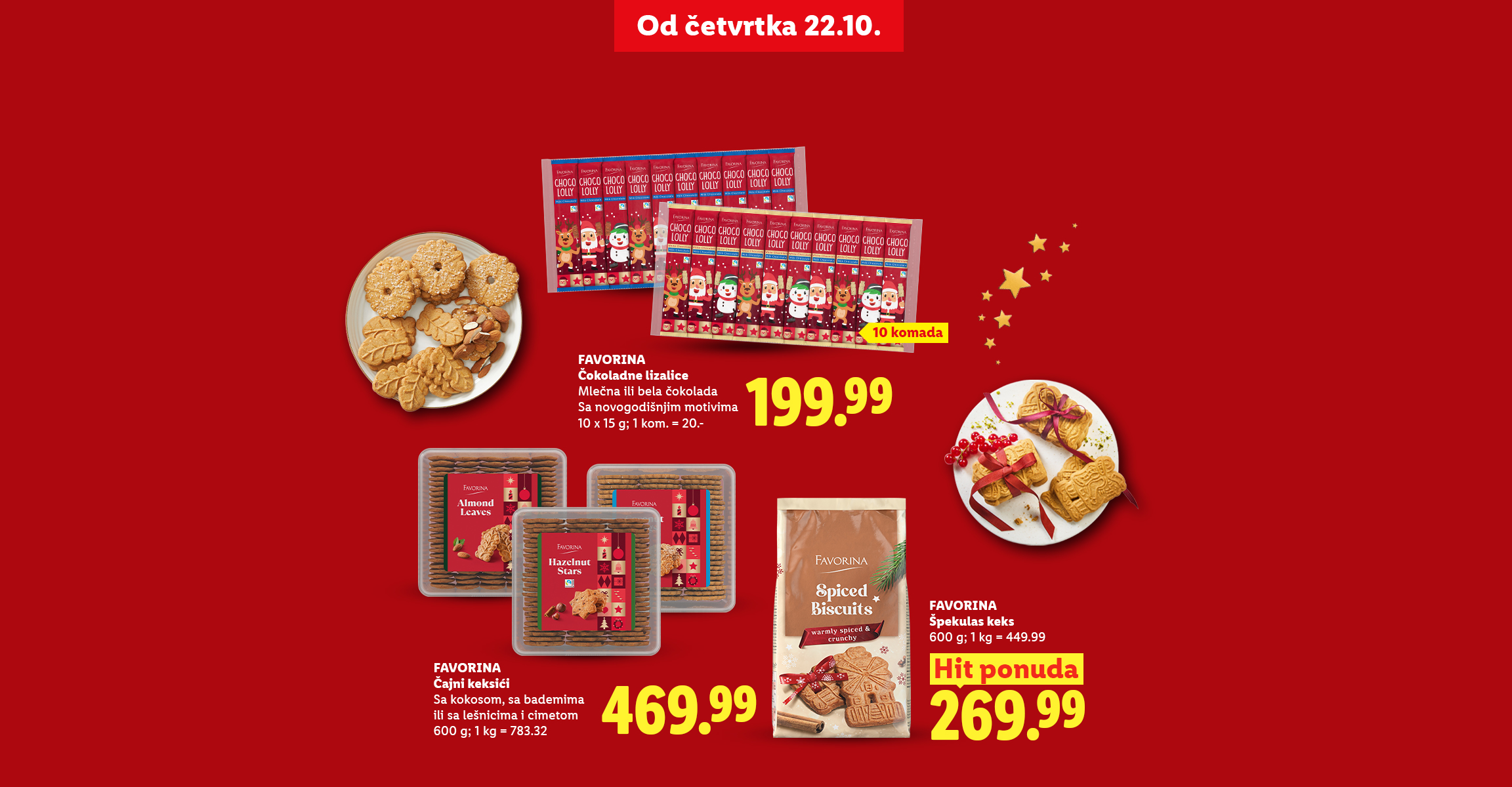 Praznični slatkiši, čokoladne lizalice i čajni keksići na akciji od četvrtka.