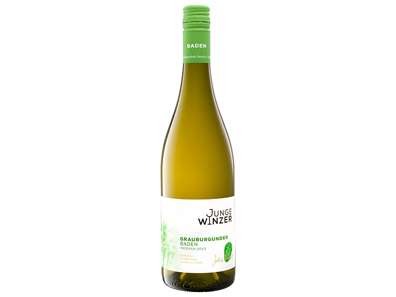 Boca belog vina Junge Winzer Grauburgunder Baden Trocken 2023.