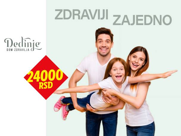Porodica sa natpisom 'Zdraviji Zajedno' i cenom od 24000 RSD.