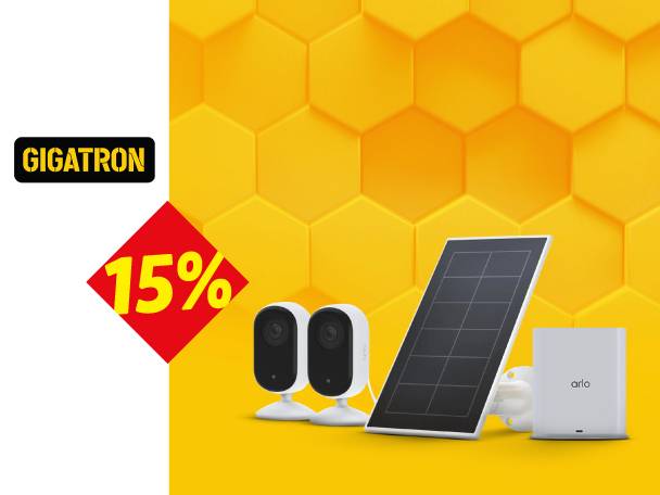 Arlo sigurnosni sistem sa solarnim panelom i 15% popusta od Gigatrona.