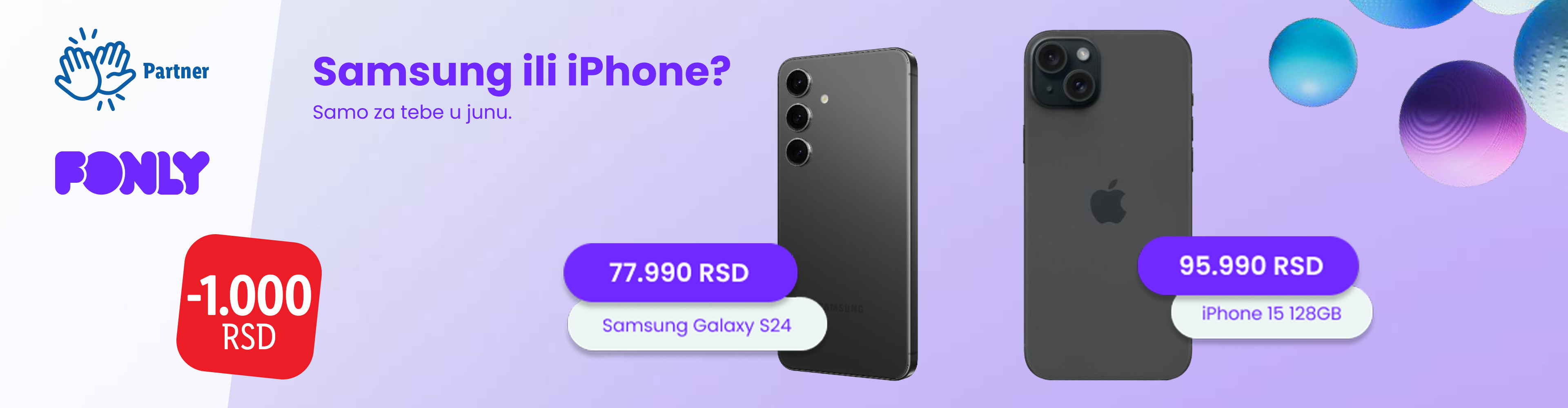 Ponuda za jun: Samsung Galaxy S24 i iPhone 15 sa popustom od 1000 RSD.