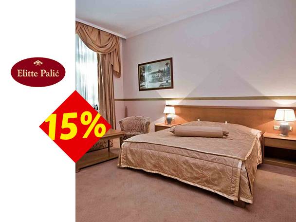 Spavaća soba sa bračnim krevetom i popustom od 15% na Elitte Palić.