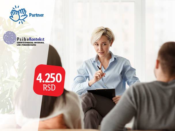 PsihoKontekst nudi psihološke usluge za 4.250 RSD.